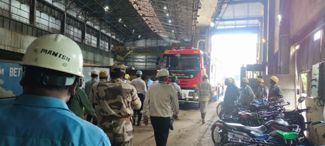 प्लेट मिल में मॉक ड्रिल आयोजित (1)